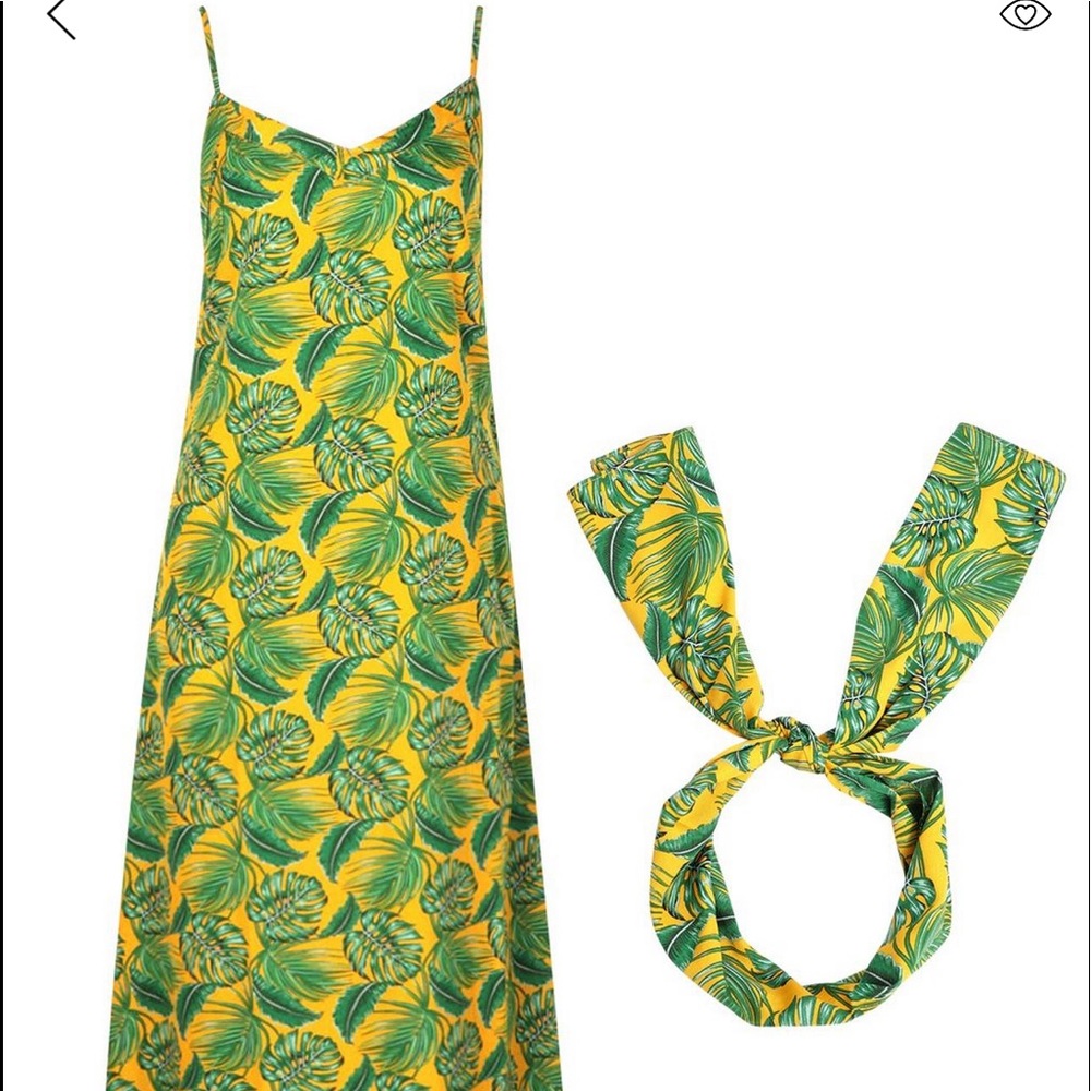Palm print maxi and headband
